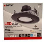 Satco S11857 Led Direct Wire Downlight Gimbaled 120v Cct Selectable Black Finish. Fixed Price $24.49.