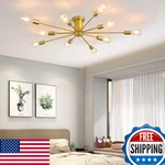 Garwarm 10 Lights Modern Sputnik Chandelier Gold Industrial Ceiling Lamp Mid Cen. Fixed Price $92.25.