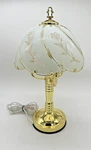 Regency Hill Flower Petal White Glass 3 Light Brass Touch Lamp 19.5" Euc. Fixed Price $35.00.