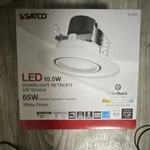 Satco Led Recessed Downlight 5/6" Gimbal 10.5w Dimmable White Finish. Fixed Price $20.00.