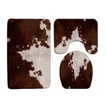 Cowhide 3 Piece Bath Mat Sets,brown Milk Cow Skin Print Farmhouse Animal. Fixed Price $41.75.