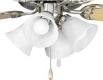 Brushed Nickel Four-light Ceiling Fan Light - Airpro Collection. Fixed Price $81.99.