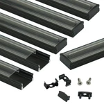 Muzata 6pack 3.3ft/1m Black Aluminum Led Channel System With Clear Cover U1sw. Fixed Price $38.99.