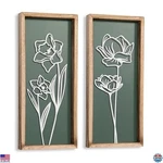 3d Floral Green Wall Art Set (2 Pieces) - Lightweight Boho Decor Ready To Hang. Fixed Price $52.93.