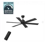 Home Decorators Collection Cortaine 54" In/outdoor Matte Blck Ceiling Fan Read. Fixed Price $109.65.