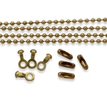 Antique Brass Make-your-own Ceiling Fan Pull Set, 4-pack Ball Chain & Connectors. Fixed Price $11.99.