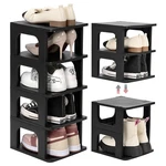 Trzz 5-tier Small Shoe Rack, Vertical Narrow Stackable 5-tier-9.5"l, Black. Fixed Price $43.18.
