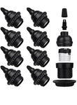 Zevnico 8 Pack E26 E27 Light Sockets, Black Medium Screw Base With Shade Ring. Fixed Price $26.06.