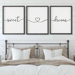 Set Of 3 Framed Farmhouse Sweet Dreams Sign 11x14 Above Bed Wall Decor Fo. Fixed Price $63.09.