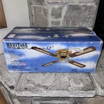 Heritage Alexis Cane/oak Reversible 4-blade 52 Vintage Ceiling Fan Hugger Mount. Fixed Price $226.43.