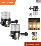 Dicuno 3-way Lamp Socket Replacement, Turn Switch Knob, 2-pack, Silver. Fixed Price $11.69.