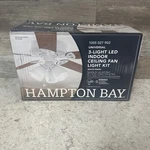Hampton Bay 3-light White Ceiling Fan Shades Led Light Kit Lk1906. Fixed Price $26.95.