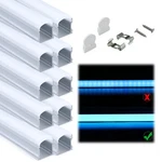 Muzata 10pack 6.6ft/2m U Shape Led Channel System With Milky White Cover U108. Fixed Price $144.99.