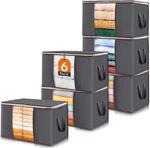 Lifewit 6 Pack 60l Clothes Storage Bins With Lids, Foldable Blanket Bags. Fixed Price $29.02.