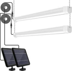 Hykolity Solar Powered Shop Light With Motion Sensor, 3ft 17w 17 W, White. Fixed Price $128.76.