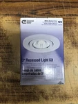 #k26 - Commerical Electric 3 Recessed Light Kit, White Trim. Fixed Price $39.99.