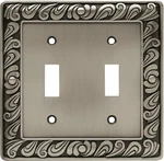 Franklin Brass Paisley Wall Plate, Brushed Satin Pewter Double Switch Cover Swit. Fixed Price $18.99.