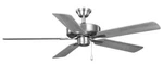 Progress Airpro Builder 52" Indoor Brushed Nickel Ceiling Fan With Remote. Fixed Price $69.99.