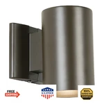 Kichler Cylinder Wall Mount Lighting Fixture In Brown, 7 Bottom Opening Outdoor. Fixed Price $110.34.