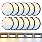 Zemty 12pack Led Flush Mount Ceiling Light, 7inch 15w 7"(12pack), Black. Fixed Price $142.06.