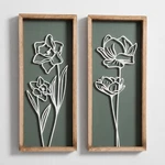 3d Floral Green Wall Art (set Of 2) Lightweight, Wooden Ready-to-hang Boho Fr.... Fixed Price $50.00.