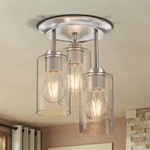 Kalium 3-lights Semi Flush Mount Ceiling Light Fixture, 3light, Silver. Fixed Price $69.46.