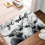 Farmhouse Highland Cow Bath Mat Naked Western Funny Farm Animal Portrait Of L.... Fixed Price $22.81.