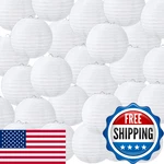 Treela 48 Pack White Chinese Japanese Paper Lanterns Decorative Hanging Ball Rou. Fixed Price $41.26.