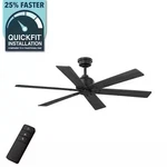Home Decorators Collection Cortaine 54in. Indoor/outdoor Matte Black Ceiling Fan. Fixed Price $104.99.