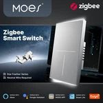 Moes Zigbee Smart Wall Light Switch Full Touch Anti-glare Panel Alexa Google App. Fixed Price $32.79.