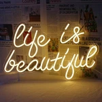 Horseneon Life Is Beautiful Neon Signs For Wall Decor, Letter Lights For.... Fixed Price $51.13.