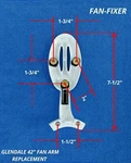 Hampton Bay 42"glendale White Ceiling Fan Blade Arm Replacement Bracket Am212-wh. Fixed Price $19.95.