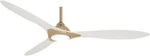 Elegant Soft Brass & Flat White Ceiling Fan For Modern Spaces. Fixed Price $664.99.