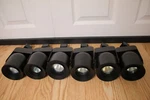 Intense Lighting -6x Track Heads Lot Black Swivel Double 120v 12v Mr16 Itv10. Fixed Price $64.60.