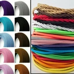Vintage 16.4ft 3-core Round Braided Fabric Cable Flex Twin & Earth Wire. Fixed Price $22.49.