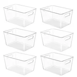Yihong 6 Pack Clear Pantry Organizer Bins With Handle - Kitchen, Freezer, Closet. Fixed Price $60.01.