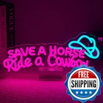 Nosun Save A Horse Neon Sign Cowboy Signs For Wall Decor Adjustable Brightn. Fixed Price $43.12.