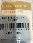 Tech Lighting 700kso12s Kable-lite Satin Nickel Rigid Post Standoff. Fixed Price $35.00.