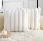Neelvin Cream White Faux Fur Cozy Soft Striped 24x24 Set Of 2 Ctw-0000 -. Fixed Price $32.33.