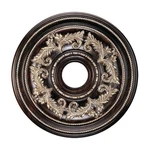 Livex Lighting Ceiling Medallion In Hand Rubbed Bronze With Antique Silver. Fixed Price $221.99.