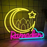 Ramadan Neon Sign Crescent Moon And Star Led Light Decoration For H. Fixed Price $45.12.