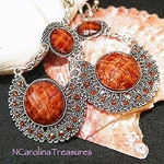 Vintage Ceiling Fan Pull Antique Silver Brown Crystal Ornate Hanging Design Pair. Fixed Price $11.00.
