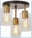 Foucasal Flush Mount Ceiling Light 3-light Black Semi Fixture With. Fixed Price $50.00.