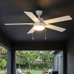 Hampton Bay 52" Corwin Indoor/outdoor Matte White Led Ceiling Fan With Light Kit. Fixed Price $79.88.