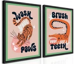 Yfvrpt Funny Bathroom Animal Wall Art Tiger Wash Your Paws Decor C. Fixed Price $78.66.