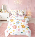 Erosebridal 7 Piece Cute Flower Comforter Sets With Sheets, Pink Floral Bedding. Fixed Price $48.00.