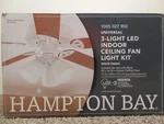 Hampton Bay 3-light Oil Rubbed Bronze Or White Ceiling Fan Light Kit Only. Fixed Price $24.95.
