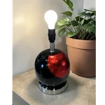 Anthony California Red Foil & Black/table Lamp/8 Ball/13.5 To Top Of Socket. Fixed Price $50.00.