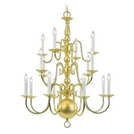 Livex Lighting Williamsburgh Chandelier In Polished Brass. Fixed Price $522.99.