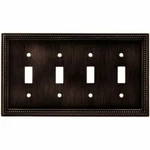 Brainerd 64404 Beaded Quad Toggle Switch Wall Plate Venetian Bronze. Fixed Price $17.99.